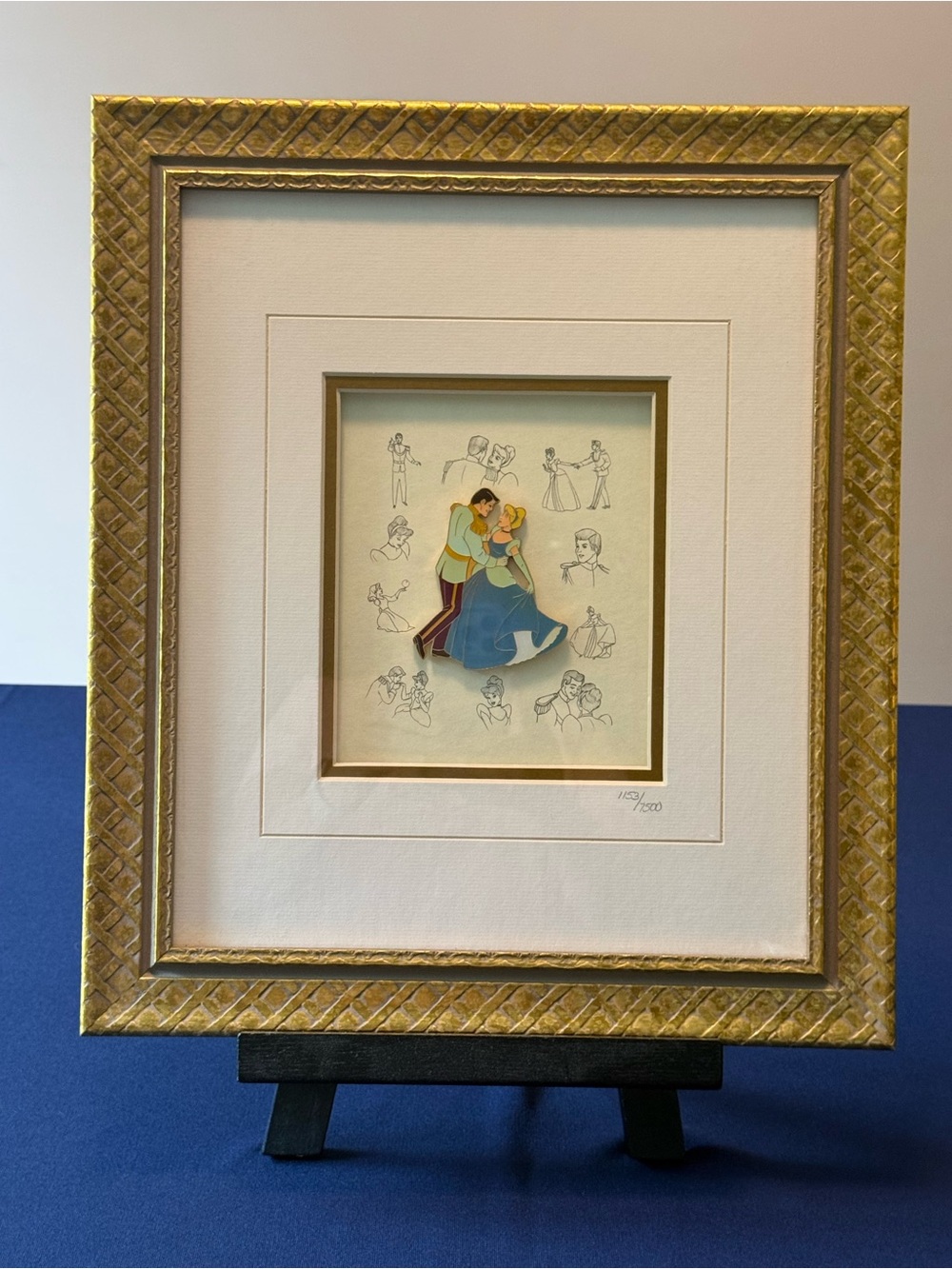 Vintage Disney Cinderella Princess Pin Collection LE 7500 Framed Pin COA #1153